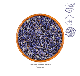 Flores de Lavanda Inteiras (Lavandula - Importada) Pacote Premium, 100g