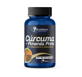 Cúrcuma e Pimenta Preta 100 Cápsulas, 500mg - Erva Nativa