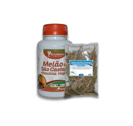 Melão de São Caetano com Insulina Vegetal, 100 Cápsulas 500mg mais Pacote de Melão São Caetano Folha  - Erva Nativa