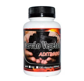 Carvão Vegetal Aditivado, 60 Cápsulas, 500mg - Erva Nativa