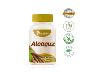 Alcaçuz, Glycyrrhiza glabra, 100 Cápsulas, 500mg - Erva Nativa