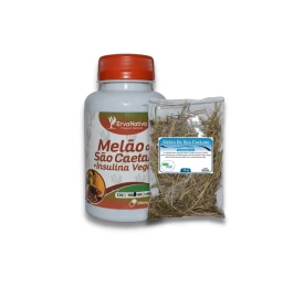 Melão de São Caetano com Insulina Vegetal, 100 Cápsulas 500mg mais Pacote de Melão São Caetano Folha  - Erva Nativa