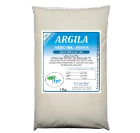 Argila Branca Medicinal, Clareadora, Cicatrizante - 1 Kg
